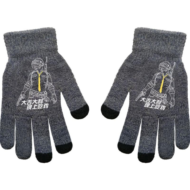 Black Butler Charles Sebastian Anime Online Game Peripheral Gloves Gray Full-finger Autumn and Winter Warm and Cold Protection