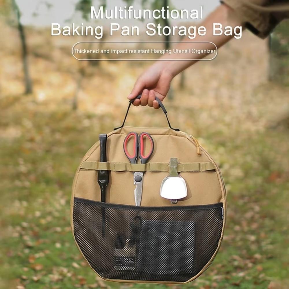 Portable Oxford Grill Pan Storage Bag Outdoor Muti-funtion Carry Bag Picnic Cookware Pouch Camping Cast Iron Pot