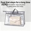Non Woven Fabric Bag Holder Clear Dust Cover with Handle Transparent Moisture-proof Storage Breathable Handbag Case Organizer Dustproof Sleeve