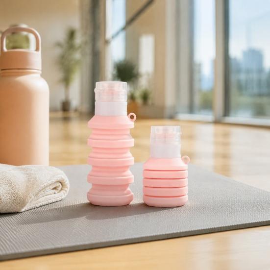Travel Essentials 50/110ML Collapsible Silicone Bottle for Toiletries, Leak Proof Squeezable Size Container, Foldable Refillable Shampoo Lotion
