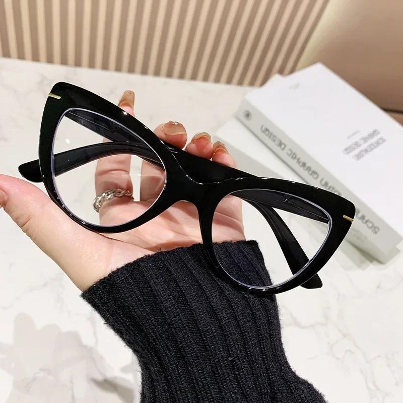 Large Frame Cat Eye Shape High-definition Reading Eyeglasses Sturdy and Durable Blue Ray Blocking Eye Safety Eyeglasses 0 TO +4.0