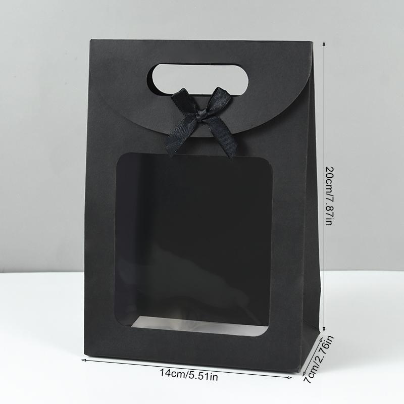 10/20pcs Kraft Paper Gift Box with Clear Window Wedding Favors Birthday Party Candy Snack Biscuit Packaging Bag Christmas Gift