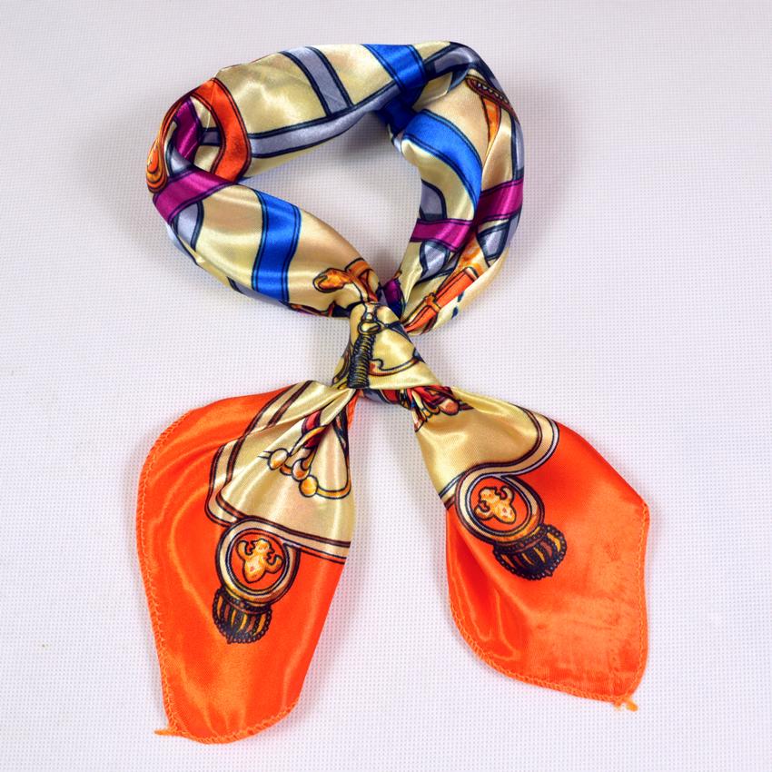 New Beige Green Giraffe Silk Scarf Summer Fall Elegant Satin Small Square Head Scarves Fashion Accessories Headband