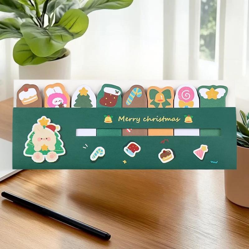 Christmas Row Station Notes, Students Ins Cute  Stickers Cartoon High-value N Sticky Notes Stationery