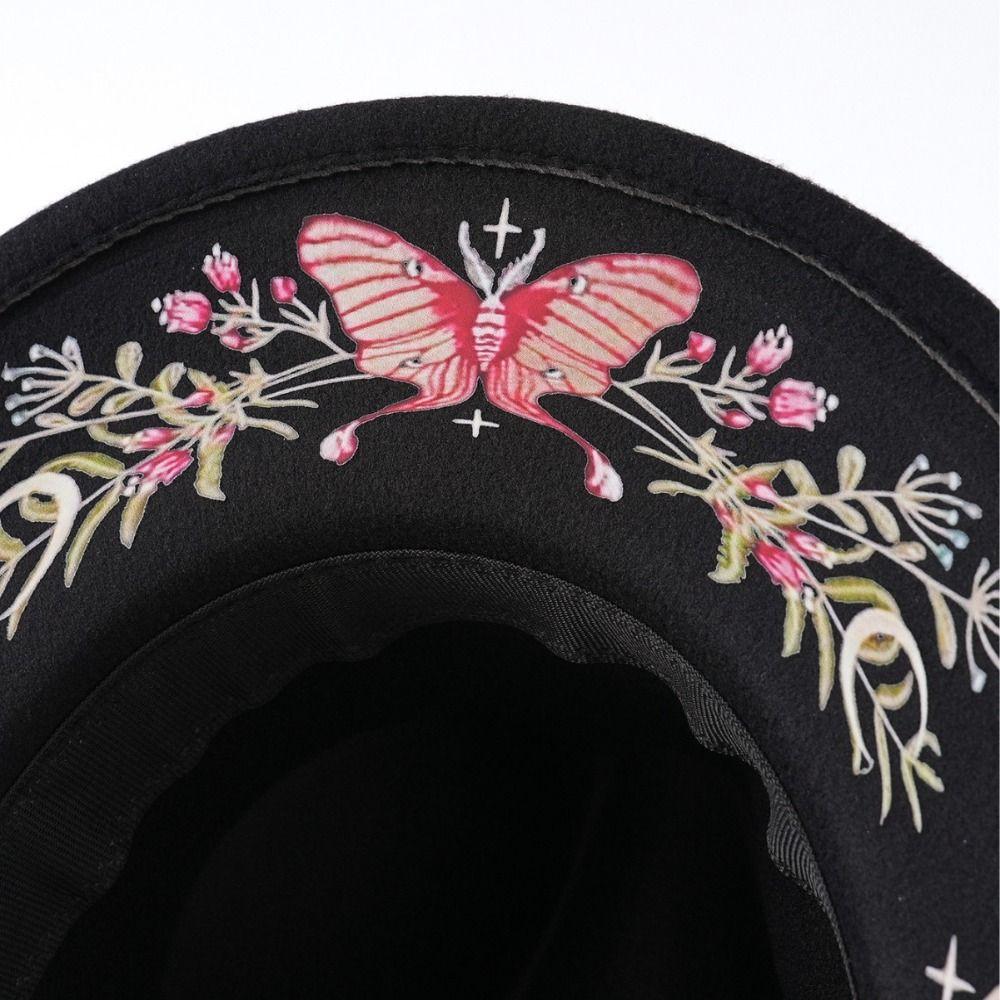 Bohemian Costume Cosplay Cap Butterfly Topper Hat Fashion Western Cowboy Jazz Hat Travel