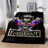 Barbershop retro print blanket children's warm flange blanket home travel blanket bed linings Picnic blanket birthday gift