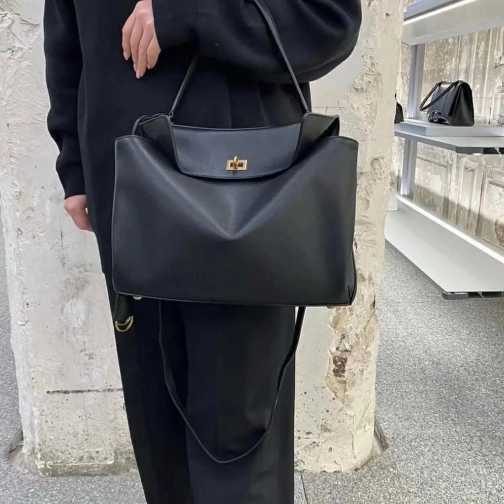 Commuter Versatile Tote Bag+women's Top Layer Leather Armpit Bag Silver Milk Cow Leather Single Shoulder Carrying Crossbody Bag