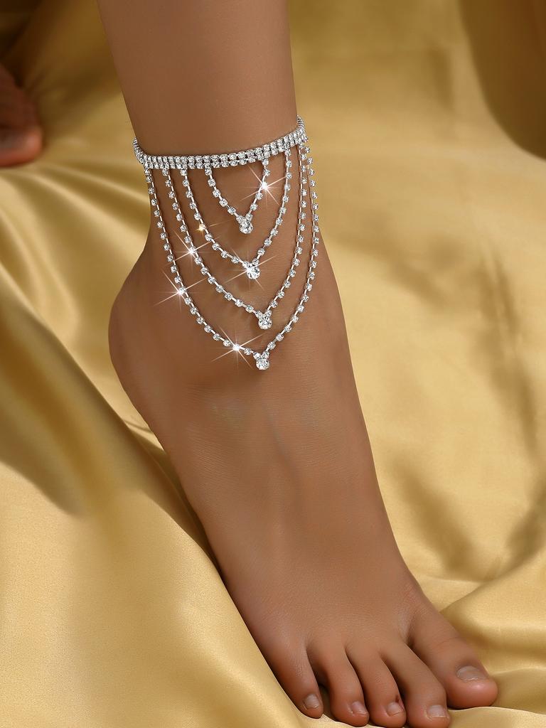 1PC Women's Fashion Tassel Light Luxury Wind Foot Chain Beach Tourism Beach Banquet Party Holiday Gift