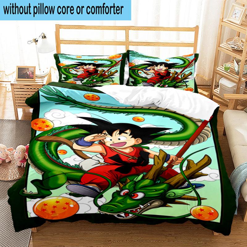 3PCS Goku Anime 3pcs Bedding,Including 3PCS Duvet Cover And 2pcs Pillowcases Perfect for Christmas,Ideal for Bedroom, Dormitory