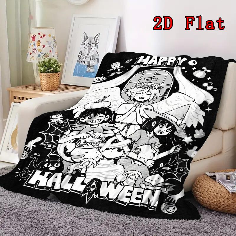 Omori Halloween 2D Flat Pattern Flannel Blanket High quality All Seasons Warmth and Comfort Perfect for Christmas Gifts.PMT0914174