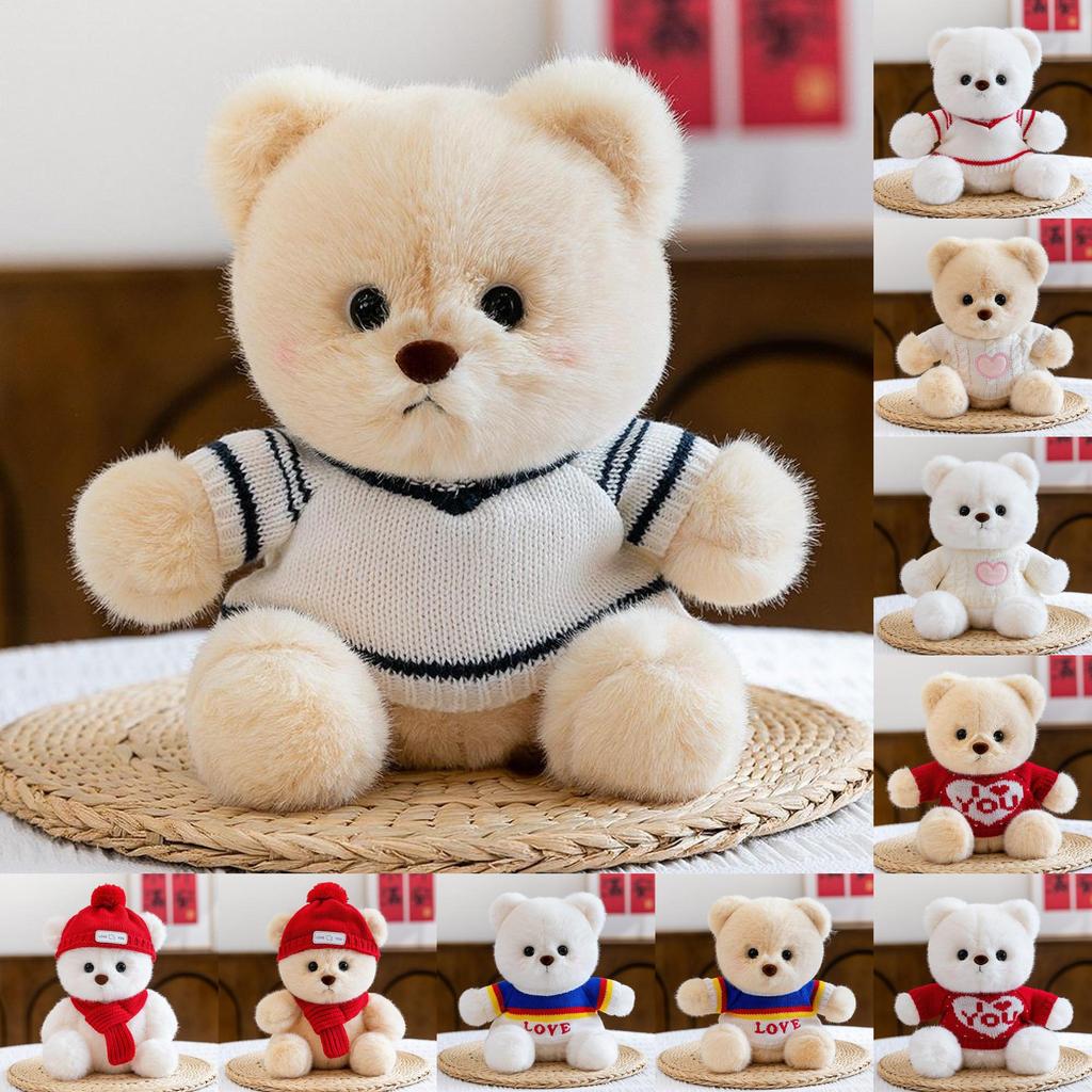 Wear Clothes Bear Plush Toy With Embroidered Heart Design For Kids And Adults Gift