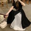 Rochie cheongsam nouă îmbunătățită în stil chinezesc pentru femei, vară, mărimi mari, stil național blând, design pentru pauza de ceai, rochie neagră mică Hepburn pentru femei