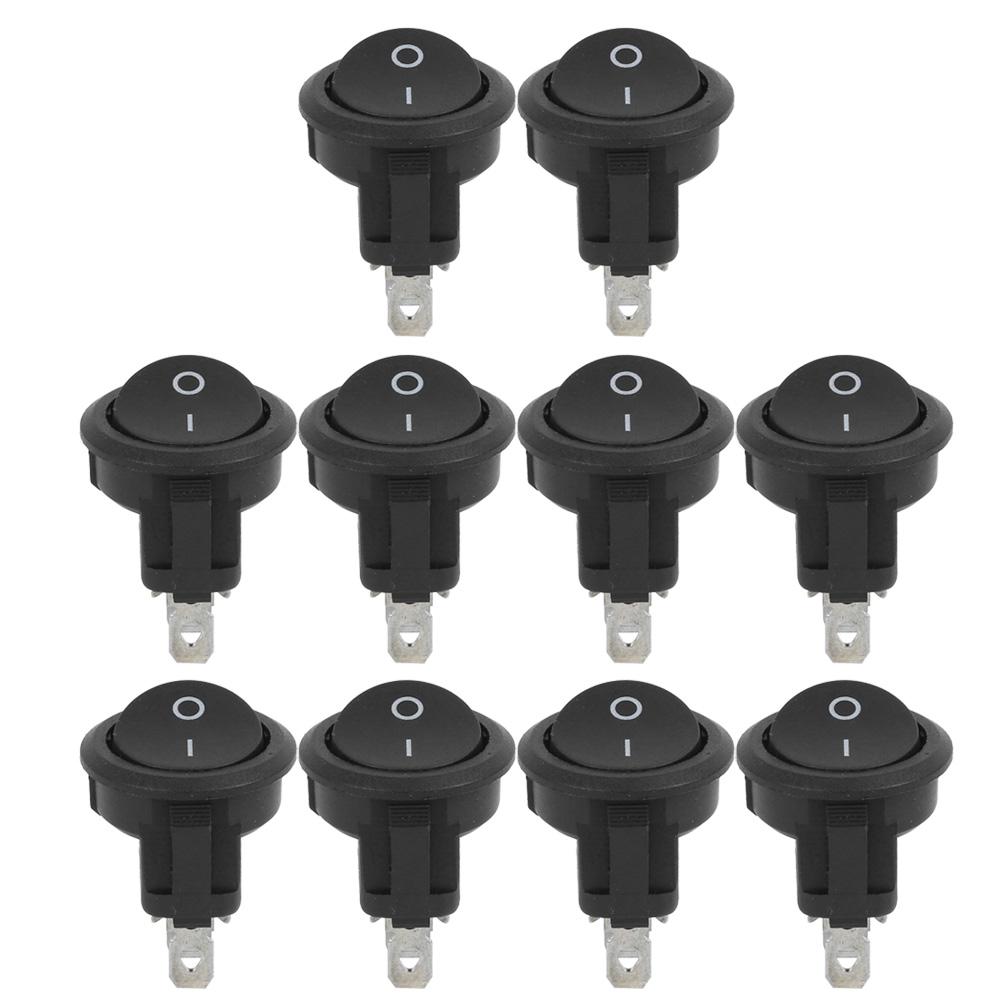 10pcs 23mm  Rocker Switches 3Pin 2Position Round Boat  ONOFF