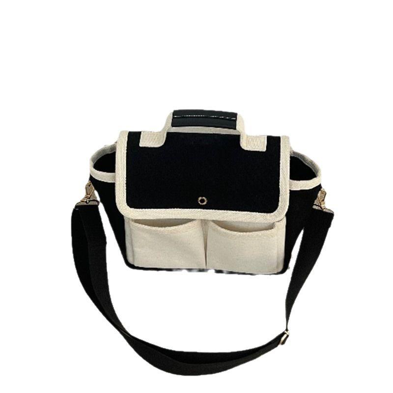 Korean Style Mommy Bag for Outings, Niche Design Canvas Bag, Ins Simple Commuter Bag, Patchwork Handbag and Shoulder Bag