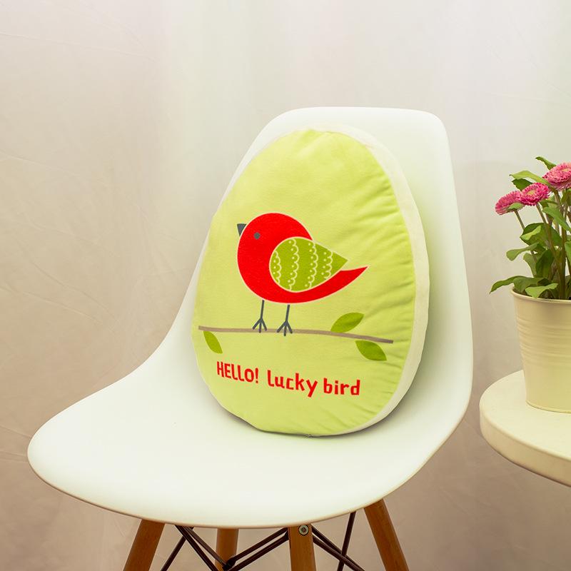 

Мультяшная подушка в форме яйца из ПП хлопка, многоцветный плюш с подкладкой, подголовник для дивана-кровати, поясничная подушка для офиса/класса 40*32cm