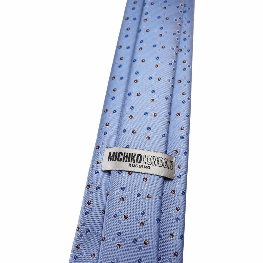 [Michiko London] Wrinkle-resistant Bonded Fabric with Lining for Added Volume. Made In Japan. KOSHINO Brand Tie. Small Pattern. 100% Silk. Unisex.