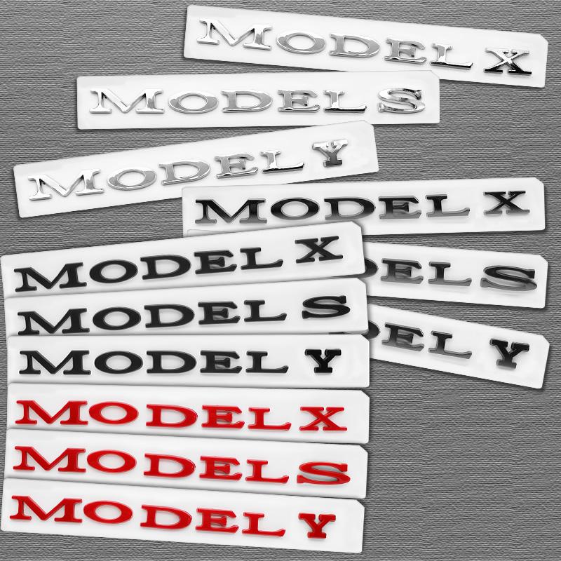 

Car Styling Model 3 Model S Model X Model Y Logo Badge Auto Body Decoration Sticker Decal Tesla Trunk Fender Emblem Accessories Model Y-Red