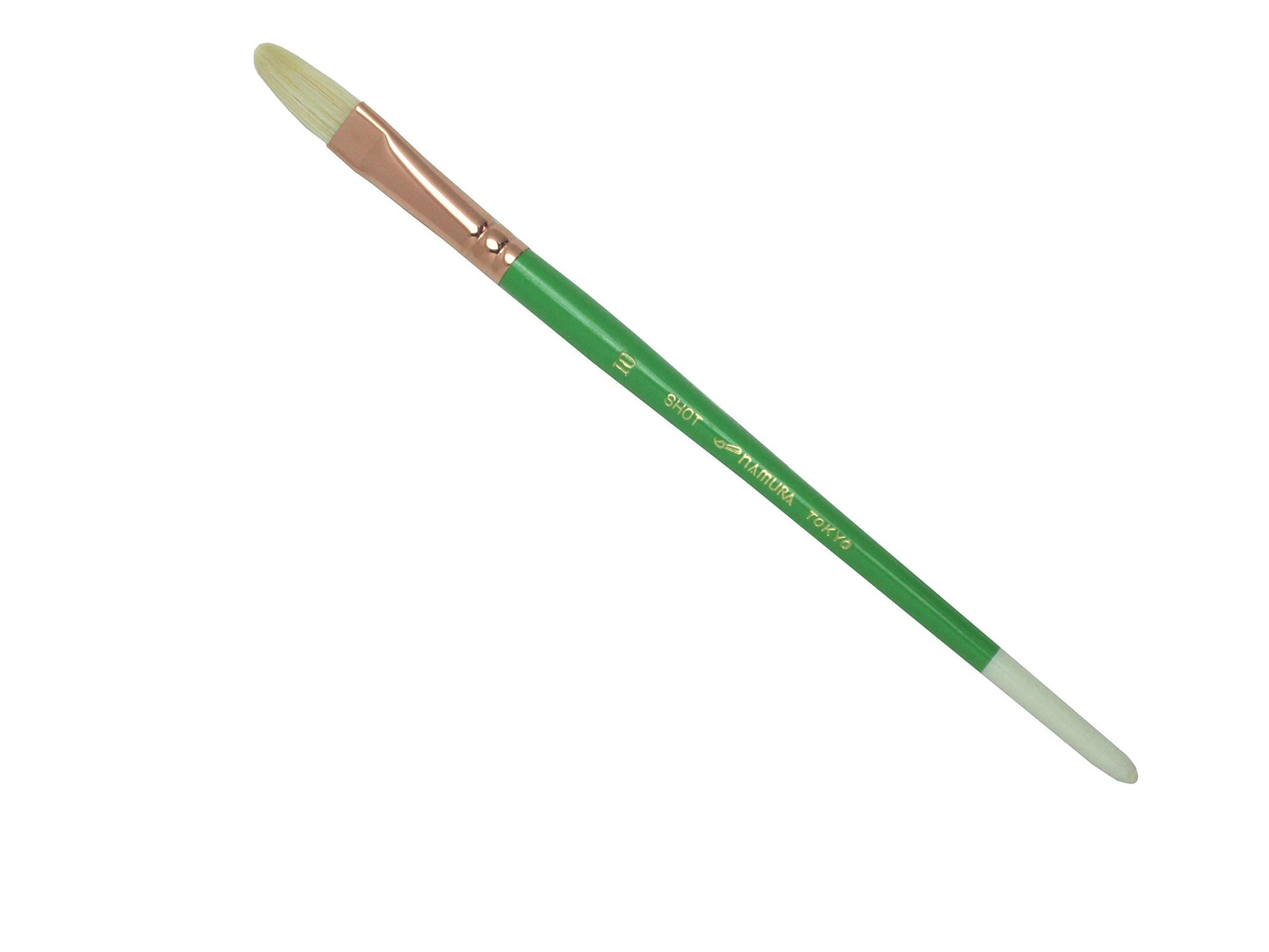 

Namurataiseidou Oil Paint Brush SHOT Short 10 Flat (Pig. Shaft) No.