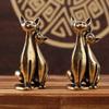 Antique Brass Cat Lovers Statue Ornament Copper Animal Sculpture Incense Burner Home Desktop Decorative Figurines & Miniatures