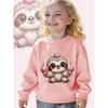 European Sizes Kids"Cuddly Sloth Celebration"Print Long Sleeve Crewneck Sweatshirt - Soft Casual Pullover Top with Cute Graphic Print