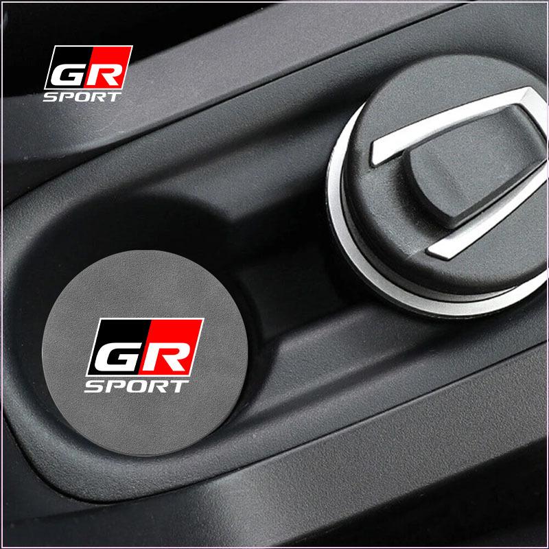 Car Leather Water Coaster Non-Slip Mat Car Bottle Holder Insert Pad for Toyota Corolla TRD GR Yaris Chr Auris RAV4 Land Cruiser Camry Highlander