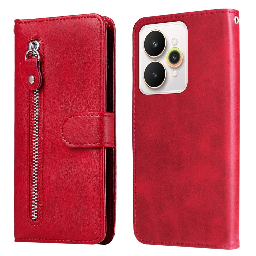 For Realme 15 Pro 5G/Realme 15 5G PU Leather Cases with Zipper Pocket Wallet Phone Cover Stand