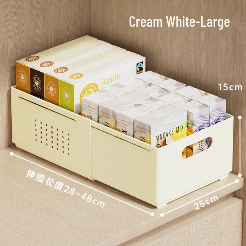 Retractable Right-Angle Cabinet Storage Drawer for Kitchen Sundries