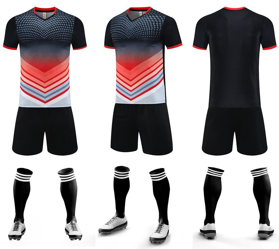 

High-Quality Football Jersey Set Men S Short-Sleeved Primary School Children S Training Jersey Sports Jersey Summer Women S 5XL чорний