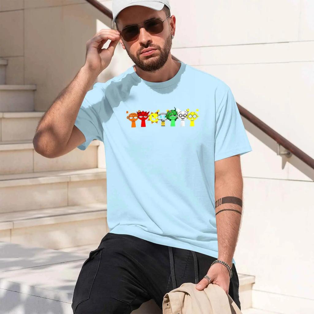 2026 New Model Sprunki B Eats Funny Sprunki Game Tshirt Print Blend Tshirt Casual Comfortable Short Sleeve Tee For Unisex Machin