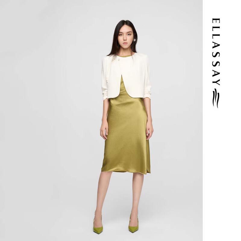 ELLASSAY Women's Elegant Chinese Style Silk Blend Blazer