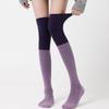 College Style Pressure Comic Leg Black and Gray Contrasting Over-the-knee Socks Women's Striped Slimming Autumn and Winter Thigh Socks