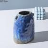 Blue Painted Ceramic Vase Plant Pots Table Decoration Creative Flowers Arrangement Decorative Floral Vases Room Aesthetic Decor