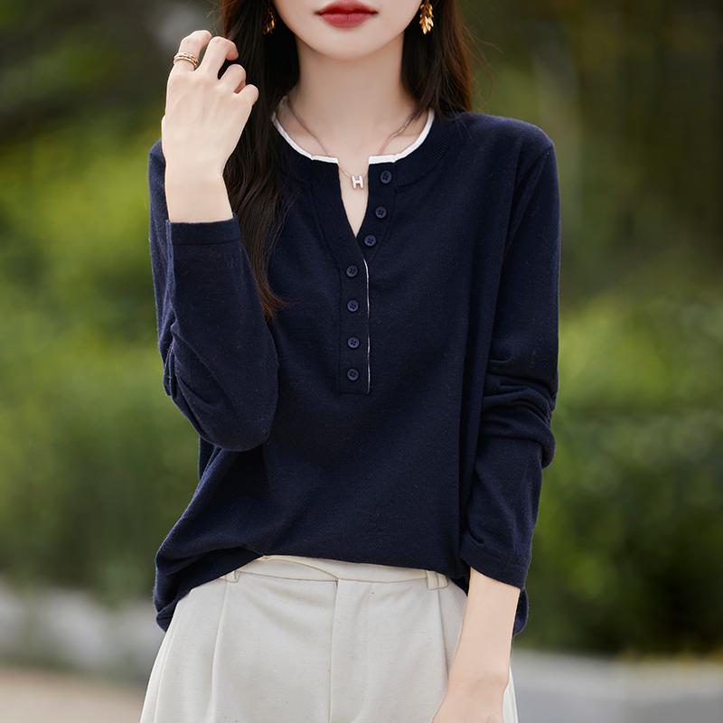 Cashmere genser for kvinner Qinghe cashmere 50 % ull 50 % silke Dame høst og vinter kashmir genser myk og varm