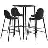Día Y Noche - Día Y Noche High Table and Stools Set 5 Pieces Black Fabric