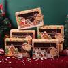 9 Pack Christmas Kraft Cookie Boxes With Window Large Holiday Bakery Treat Gift Box For Cupcake Candies Food Packing