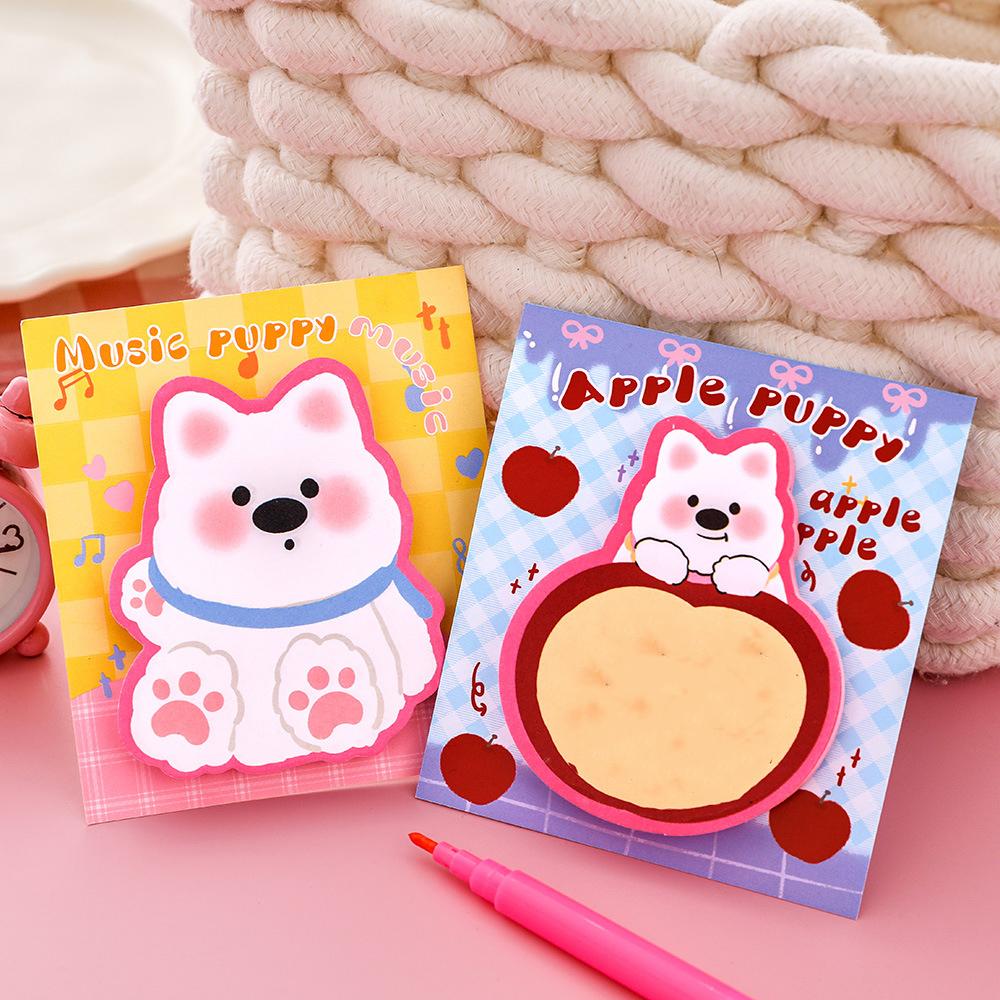 1 Piece Sticker Cute Kawaii Dopamine Dog Sticky Notes Notepad Memo Pads Office School Supplies Stationery