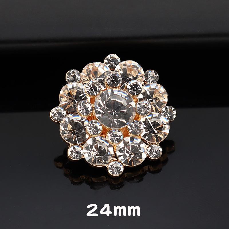 5 Stück High-End Metall Diamantenbesetzte Mantelknöpfe Kinder Pelzknöpfe Nerzknöpfe Mode Blütenblatt Strassknöpfe