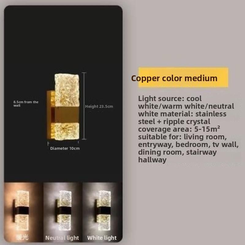 Modern Crystal Wall Light With Led Lamp And Wall For Bedroom And Living Room Decor