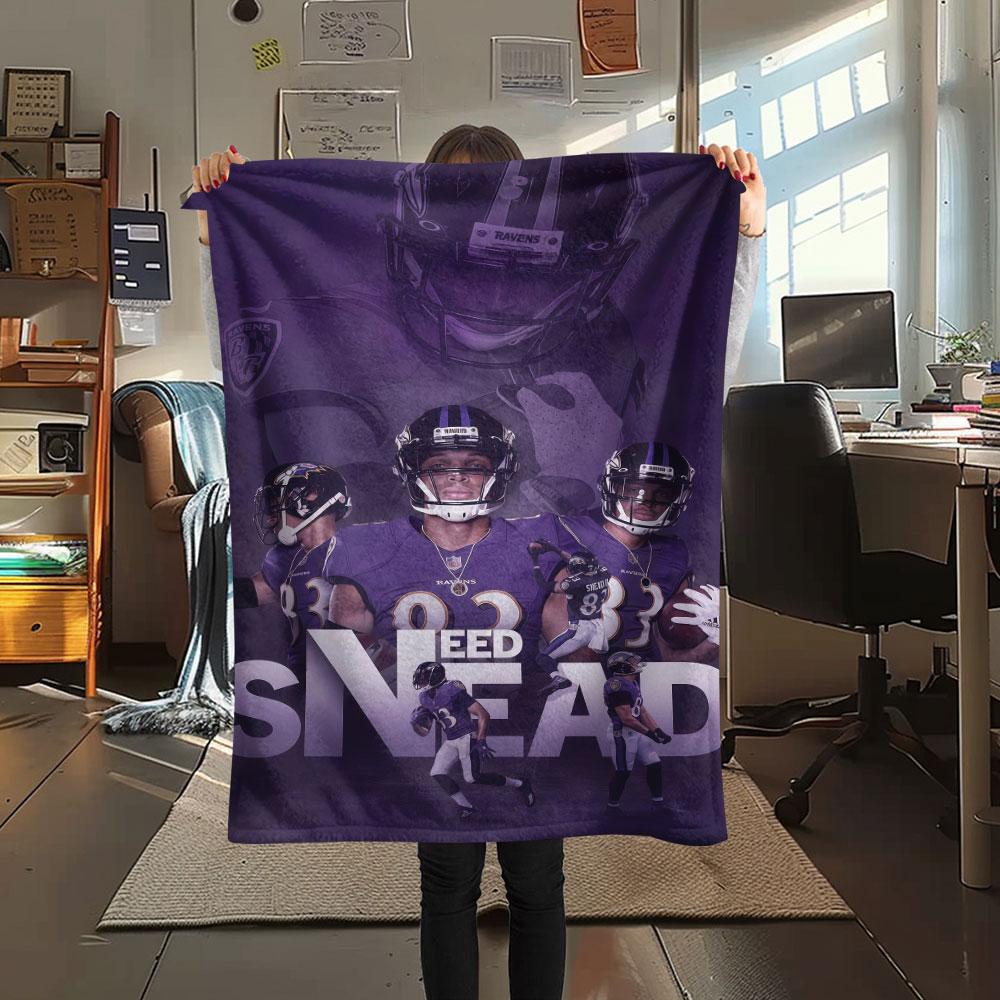 BAL Ravens Printed Flannel Blanket, soft throw for bedroom sofa, washable, fan merchandise, great gift.