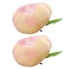 2pcs Artificial Peach Fruit Realistic Faux Fruits Peaches for Home Kitchen Table Decoration and Photography