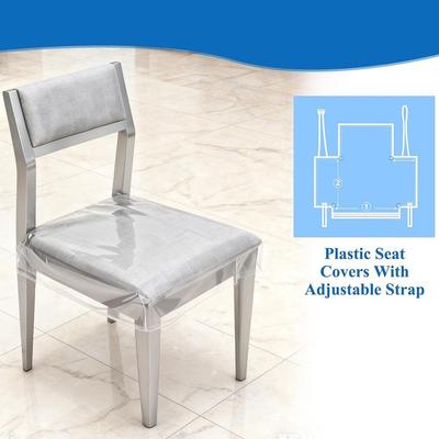 PVC Transparent Chair Cover Clear Plastic Dustproof Furniture Protector Scratch Resistant Waterproof Dining Chair Cover Room
