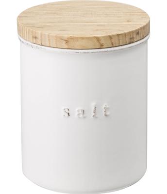 Yamazaki Industries Storage Container Pottery Canister Tosca Salt White 3427