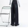 Dark Blue High-Waisted Wide-Leg Jeans for Women - Autumn/Winter 2025 Retro Casual Straight Floor-Length Pants