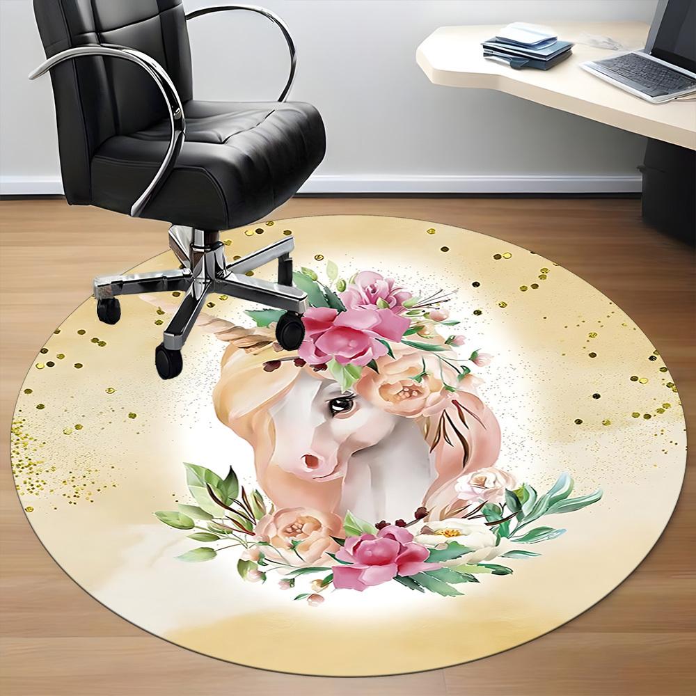 1pc Unicorn Fantasy Chair Carpet for Office, Non slip, Soft and Durable Office Rug
