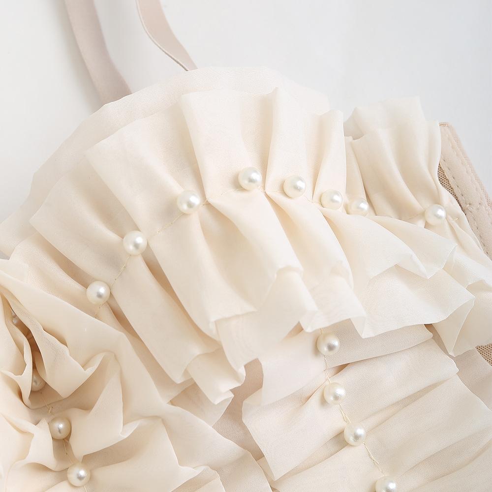 Women's Underwear Bra Beaded Corset Beaded Layered Ruffle Cami Tank Top Camisole Top