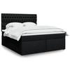 VidaXL Slat Bed Base with Mattress Black 180x200 Cm Fabric 3291368