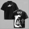 Manga Cowboy Bebop Printed T-shirt For Men's Clothing Vintage Washed Oversized T Shirt Summer Short Sleeve Cotton Tees Clothes