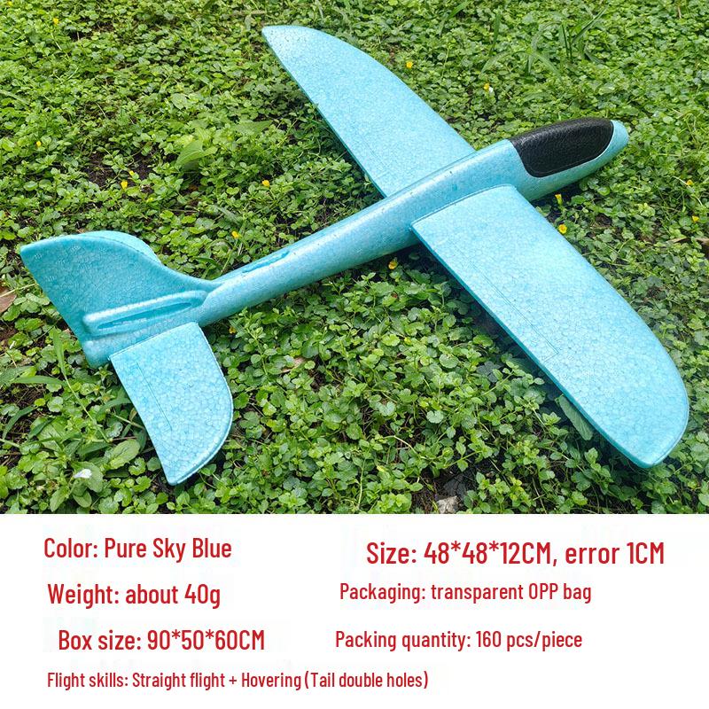 Children's 48CM Luminous Foam Glider Toy - Pure White Model for Outdoor Play