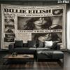 Arazzo da Parete con Nome Personalizzato Billie Eilish Appeso Estetico alla Parete Coperta in Tessuto Stampato Arazzi Decorativi per Camera da Letto Soggiorno Decorazioni per la Casa