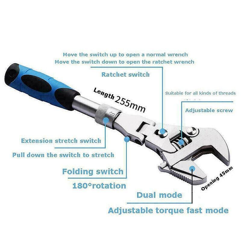 New 5 In 1 Drehmomentschlüssel Ratsche 180 Grad Verstellbarer Ratschenschlüssel Neu   Wrench Set  Hand Tools